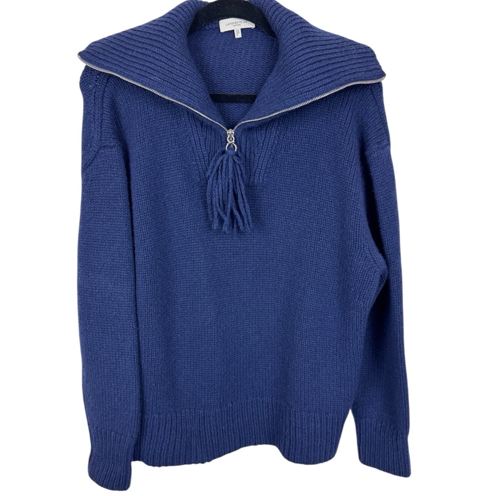 Lafayette 148 New York Chunky Half-Zip Cashmere & Wool-Blend Sweater